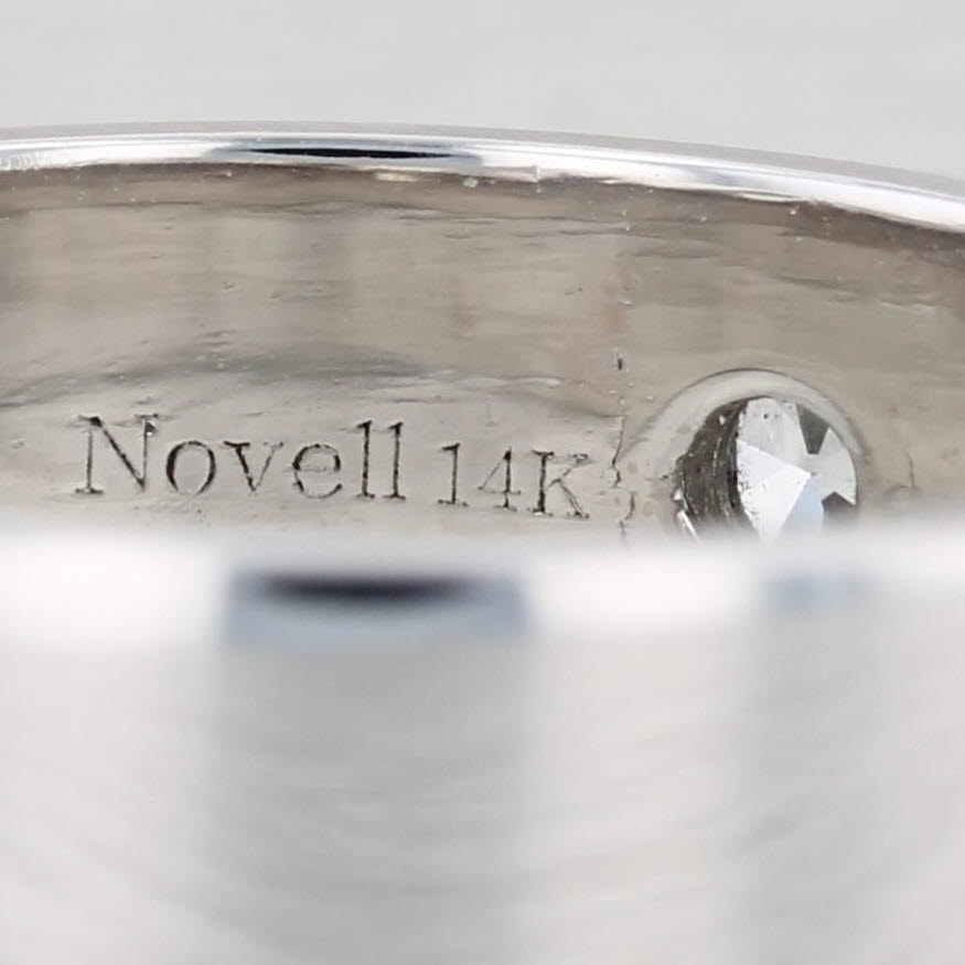 Men's 0.51ct Diamond Wedding Ring 14k White Gold Size 12 Brushed