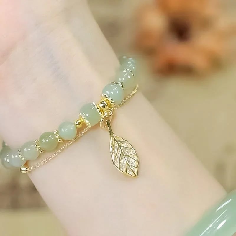 🔥 BIG SALE - 48% OFF🔥🔥Hetian Jade Gold Leaf Bracelet