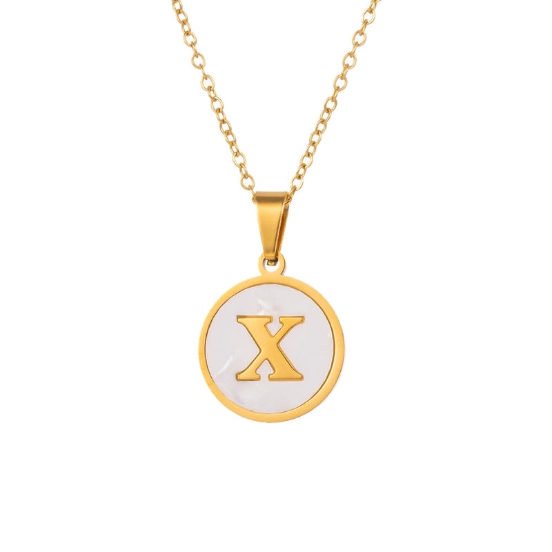 Minimalist Letter Titanium Steel Pendant Necklace