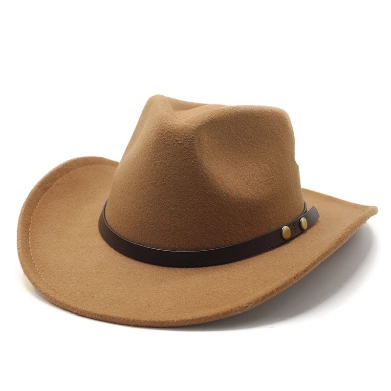 Autumn And Winter New Western Denim Wool Jazz Hat Fashion Concave Shape Men And Women Felt Jazz Hat