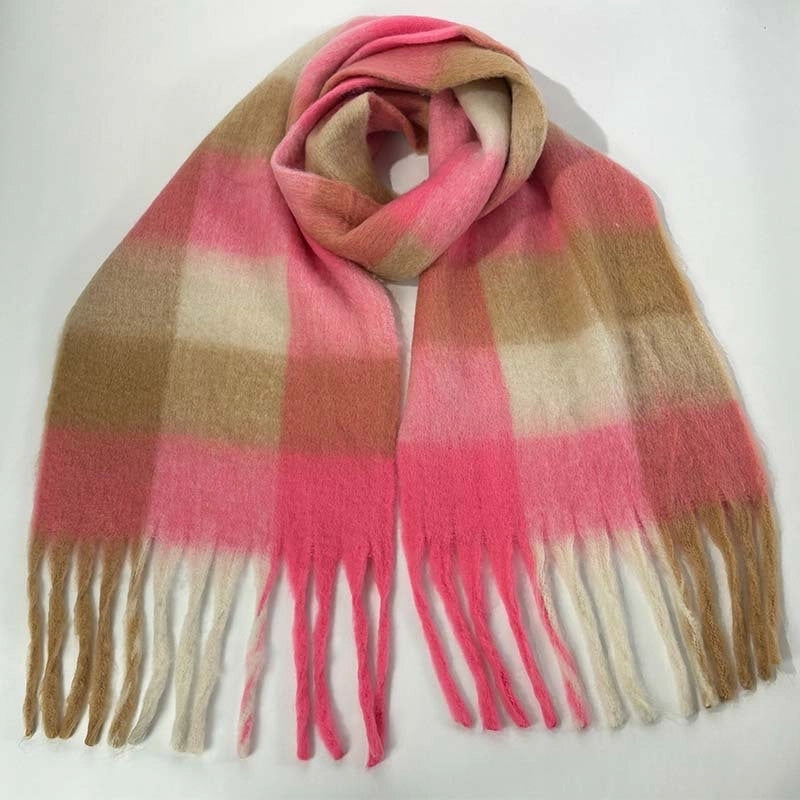 Women's Vacation Minimalist Multicolor Polyester Tassel Scarf