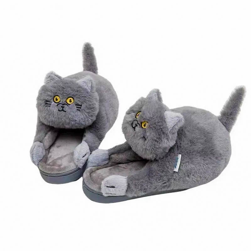 Hugging Cat Slippers - Women's