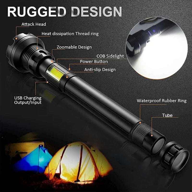 🔥Hot SALE🔥LED Rechargeable Tactical Laser Flashlight