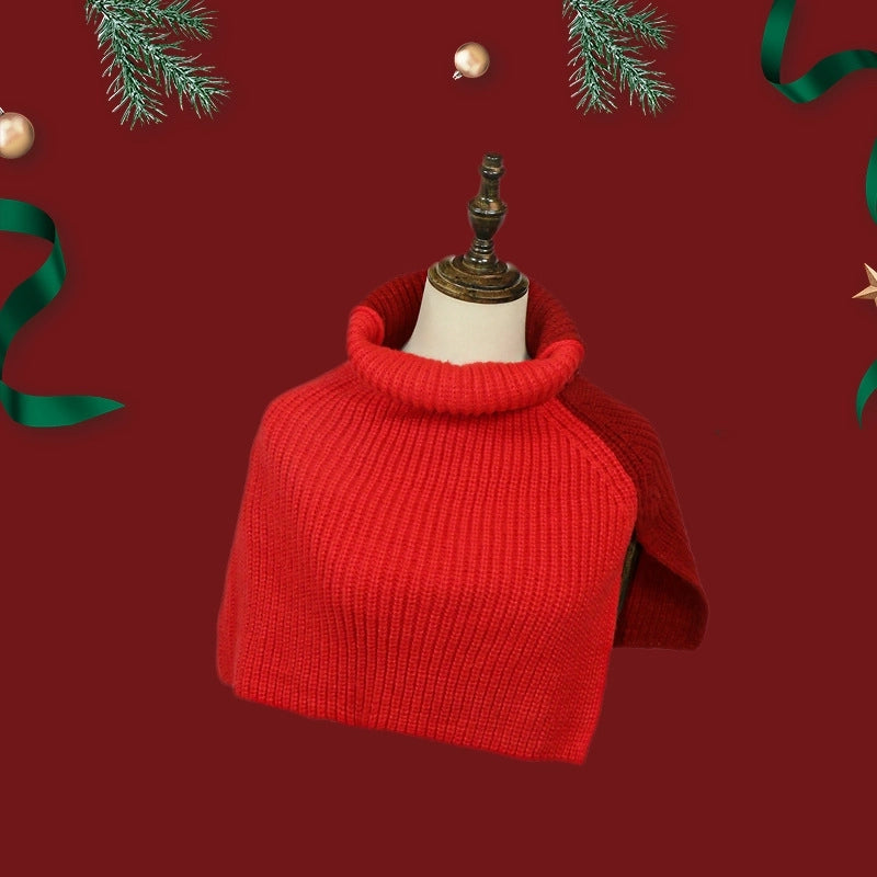 Women's Casual IG Style Lattice Solid Color Elk Knit Scarf Hat Beanie Hat