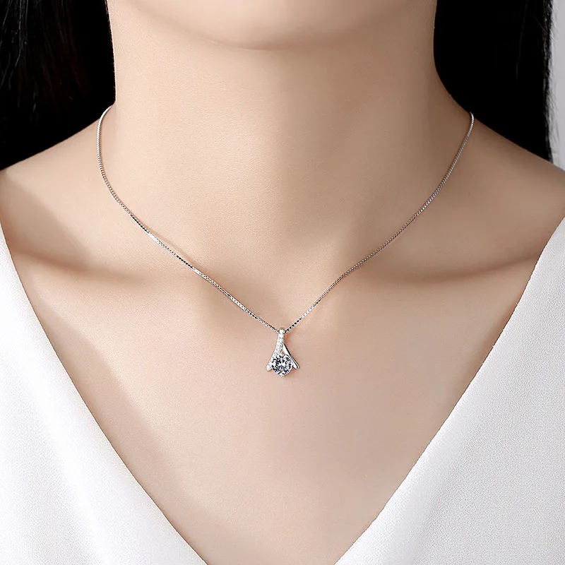 925 Sterling Silver CZ pendant Necklace for women