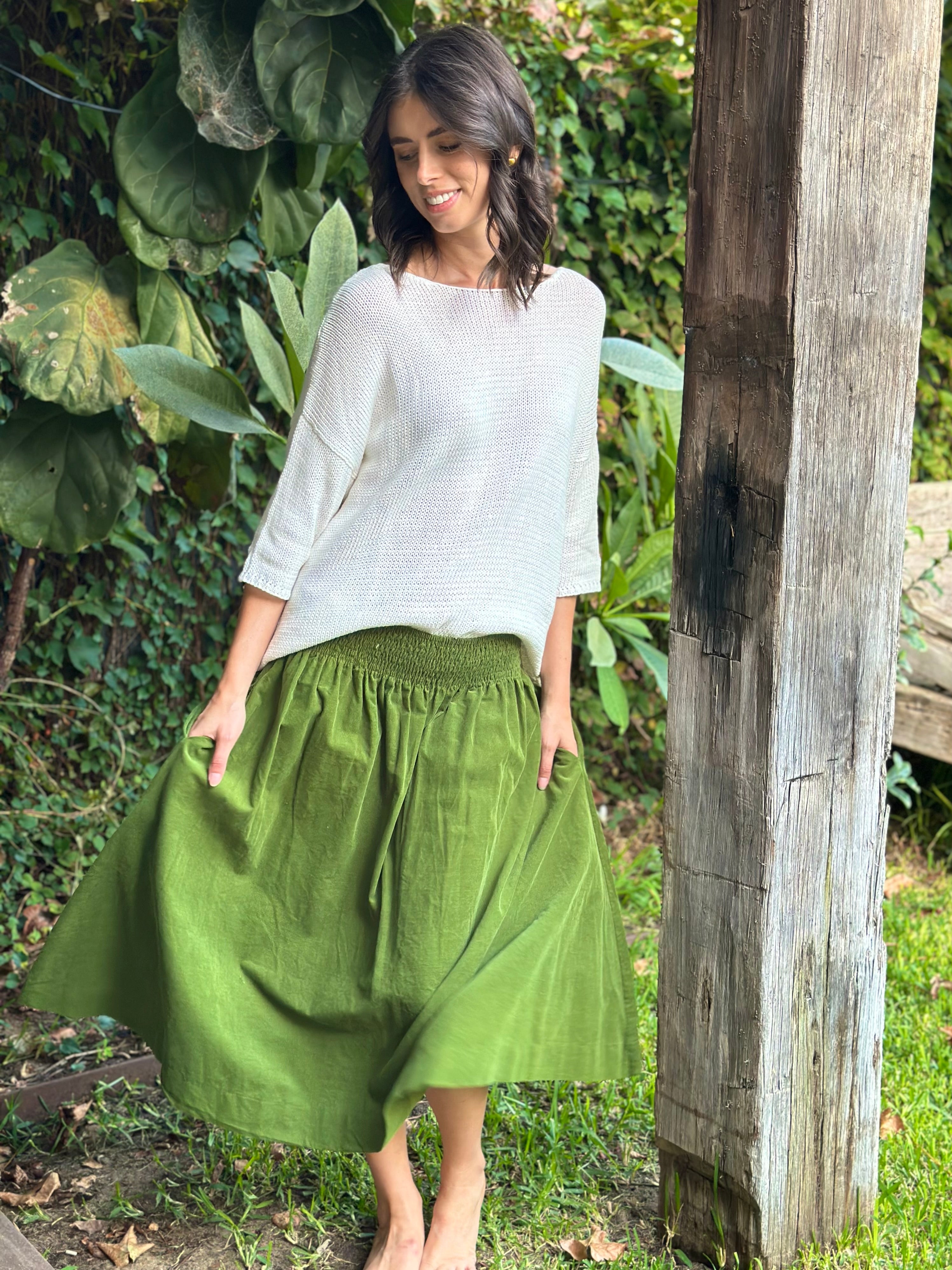 lola skirt - olive cord