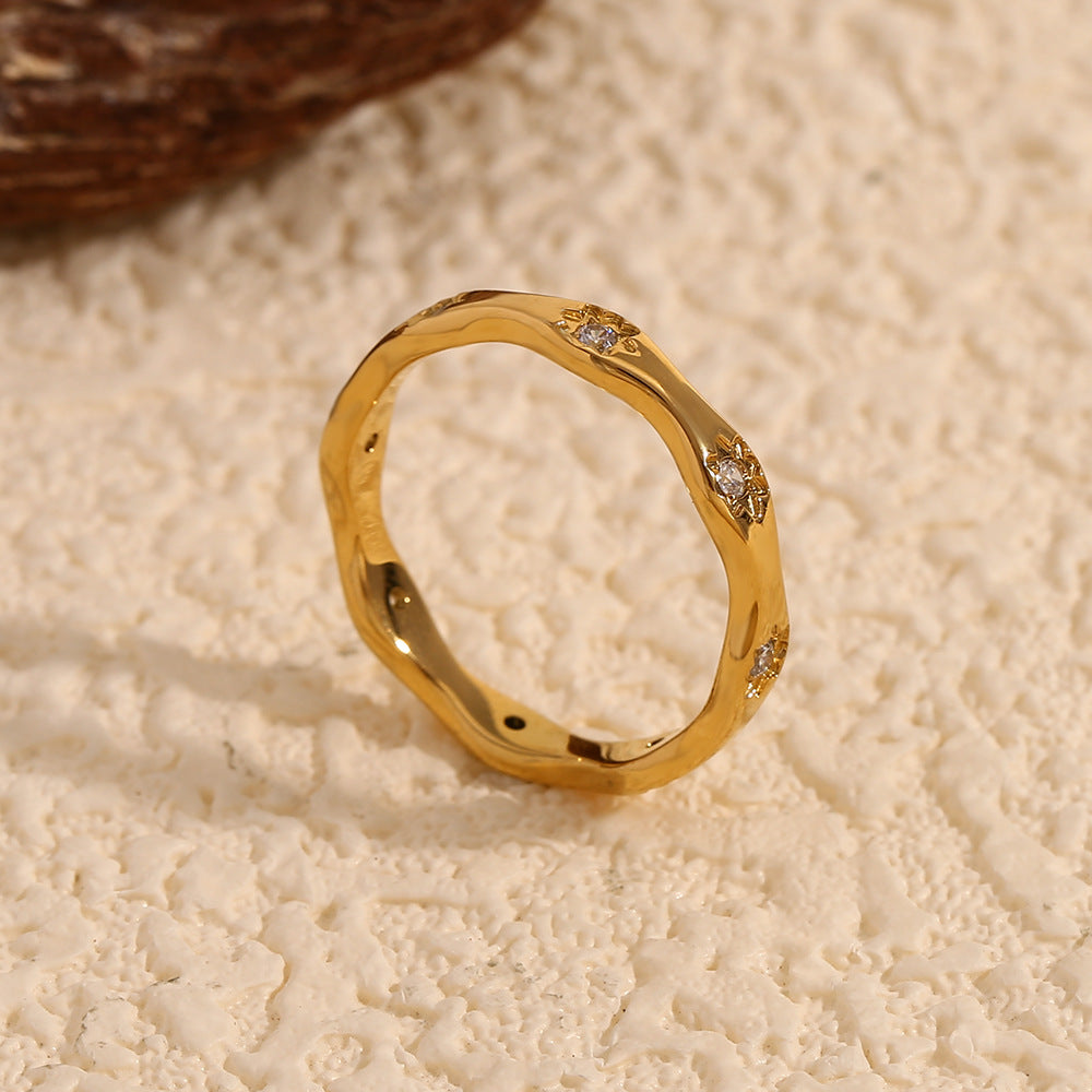 Niche Fashion Circle Geometric Stainless Steel Electroplating Rings