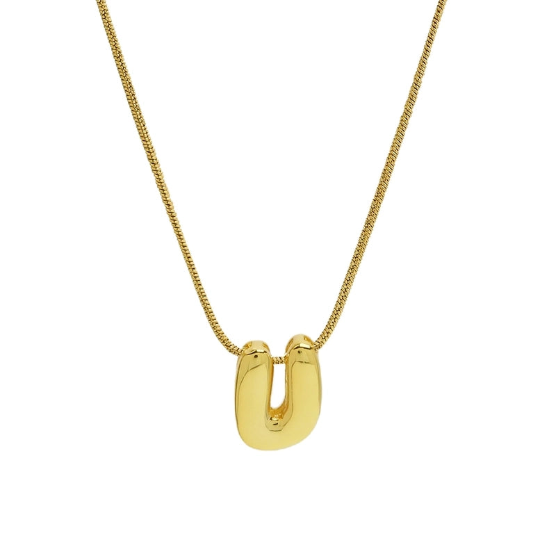 Basic Modern Style Classic Style Letter 304 Stainless Steel Brass Plating Pendant Necklace
