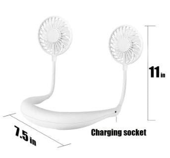 Sports Fan Portable Neck Fan. Color Changing LED. with Aromatherapy. 360° Free Rotation. and Lower Noise Strong Airflow Headphone Design for Sport. Office. Home. Outdoor. Travel. etc.