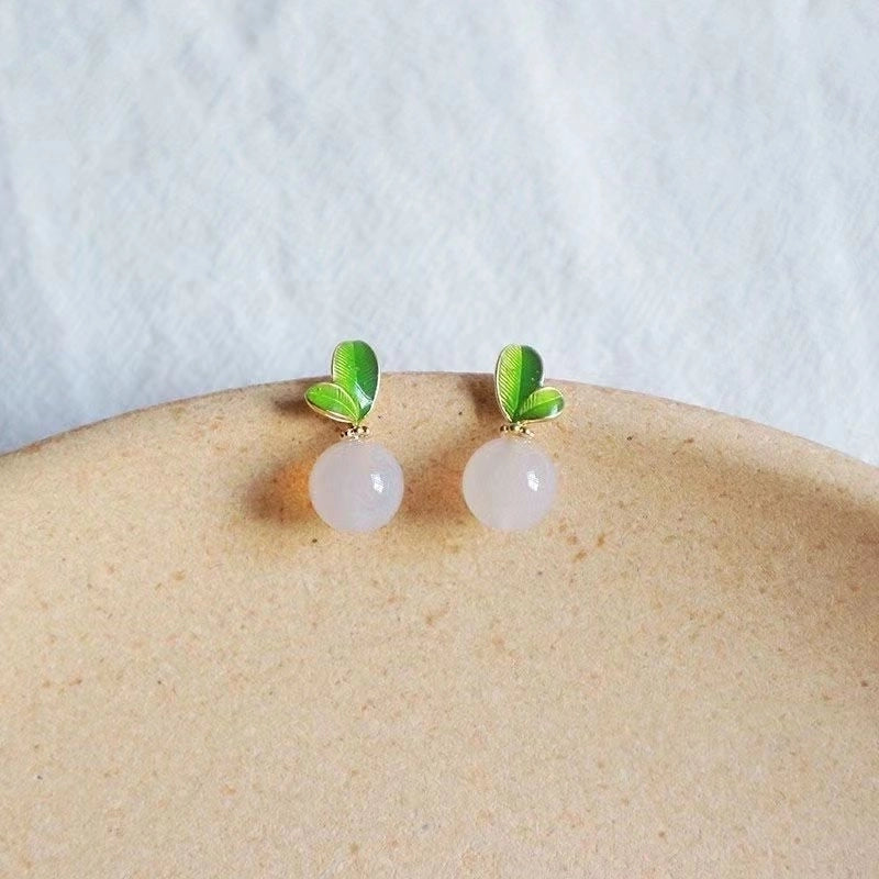 1 Pair Fashion Flower Butterfly Bow Knot Inlay Alloy Artificial Pearls Rhinestones Shell Earrings