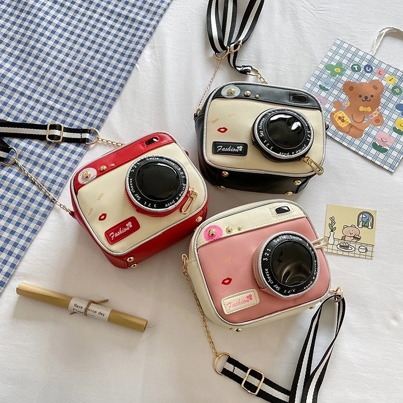 Unisex Medium Geometric Square Zipper Camera Bag