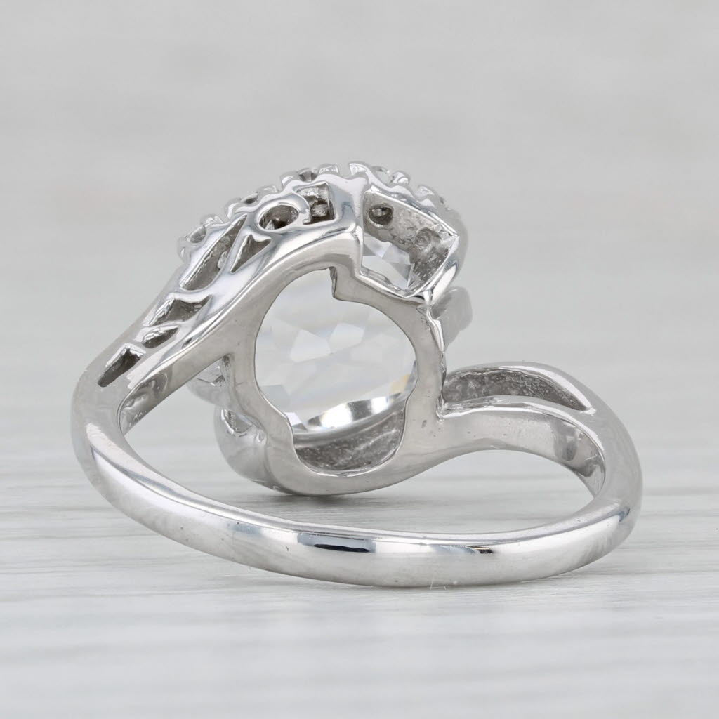 2.35ctw Lab Created Spinel Ring 10k White Gold Size 7.75 Bypass