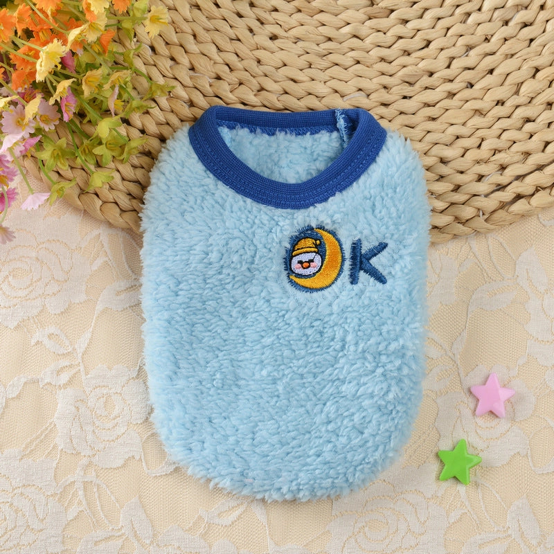 Flannel Milk Dog Clothes Small Dog Puppy Cat Dog Autumn And Winter Pet Rabbit Teacup Dog Warm Vest