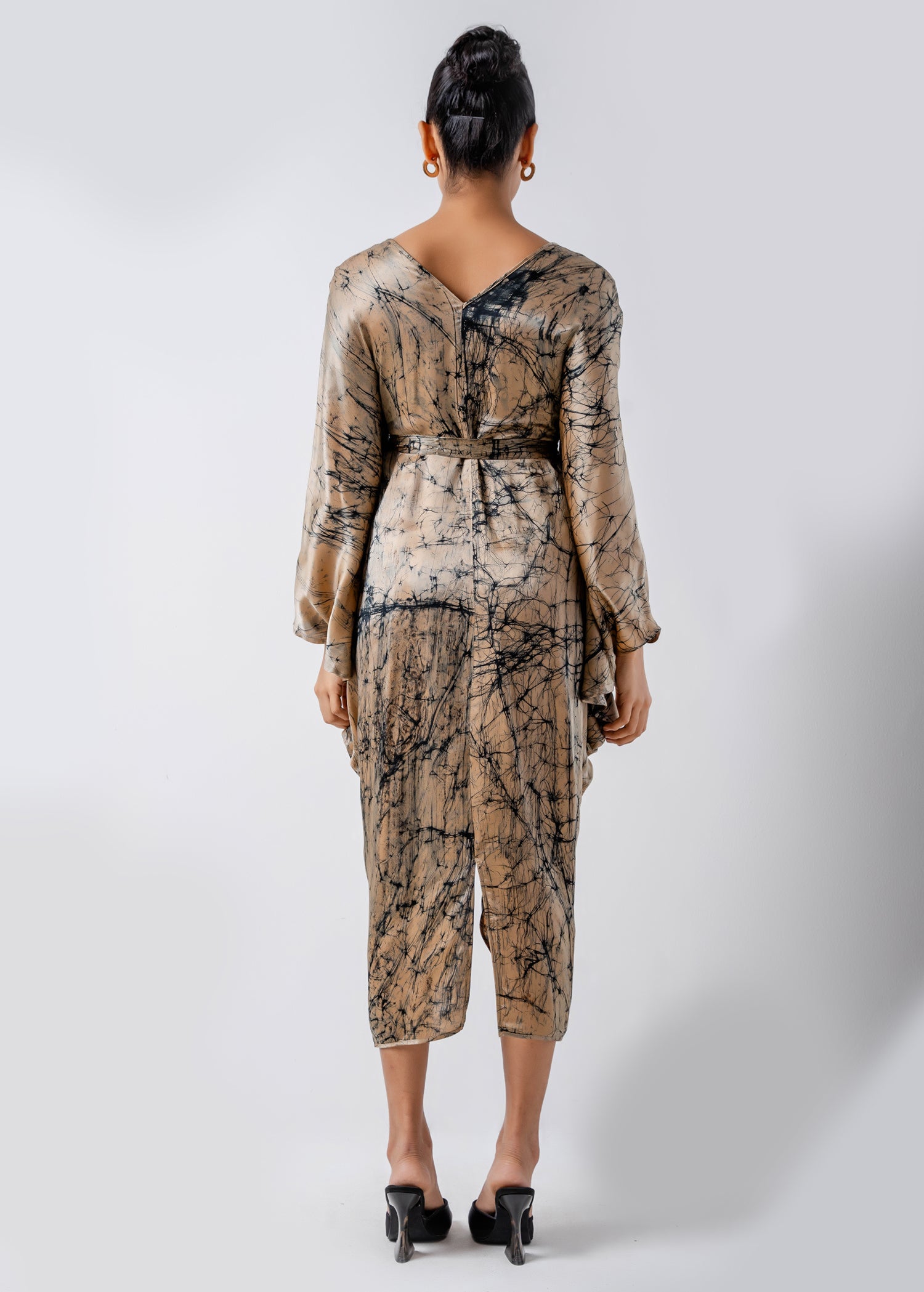 Batik Floral Draped Kaftan