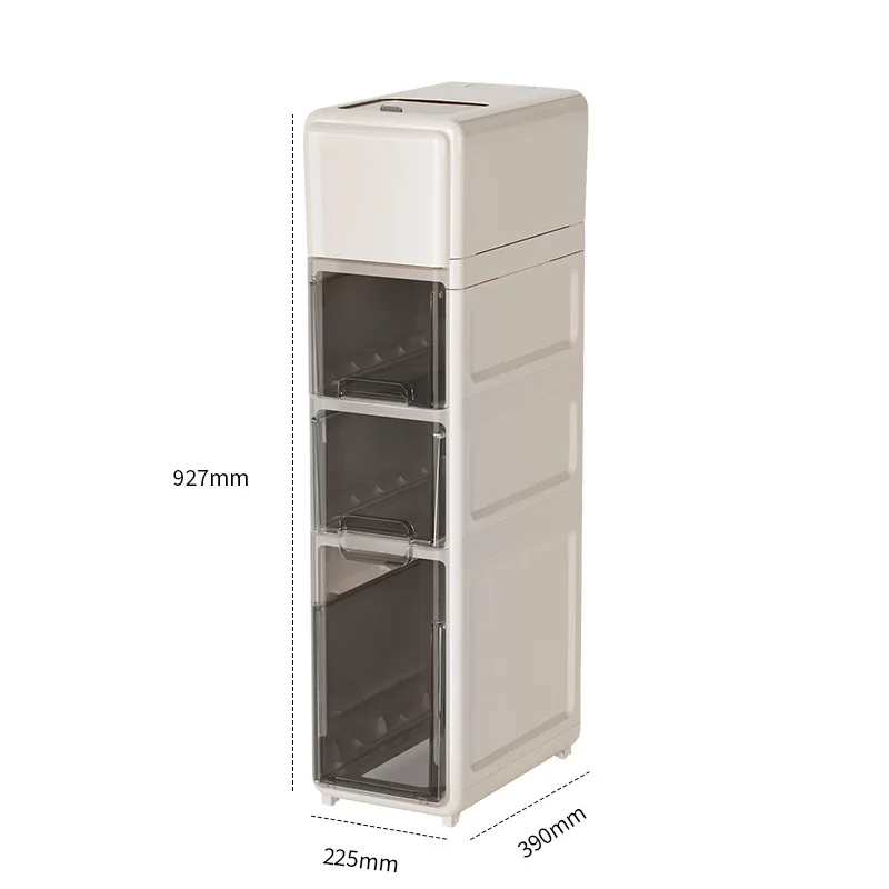 Four floors removable Drawer Narrow Detachable crevice Sundries rack Bathroom Clamp Cabinet rice bucket for kitchen storage