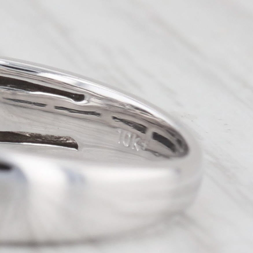 0.60ctw Diamond Wedding Band 10k White Gold Size 7.5 Stackable Ring
