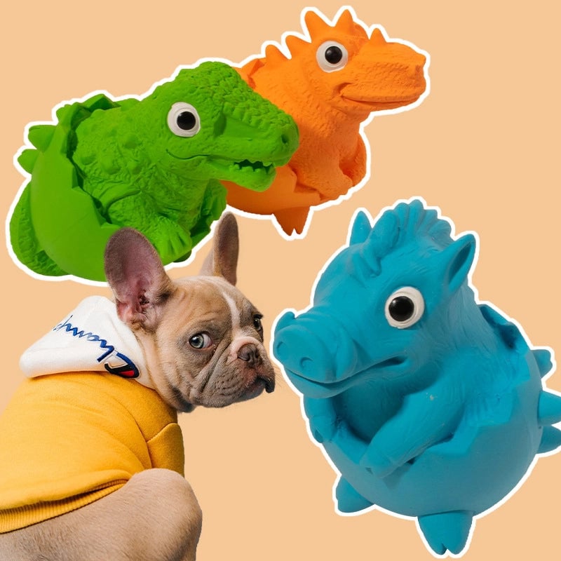 New Pet Latex Toy Eggshell Crocodile Dinosaur Small Animal Bite-resistant Molar Latex Sound Dog Toy