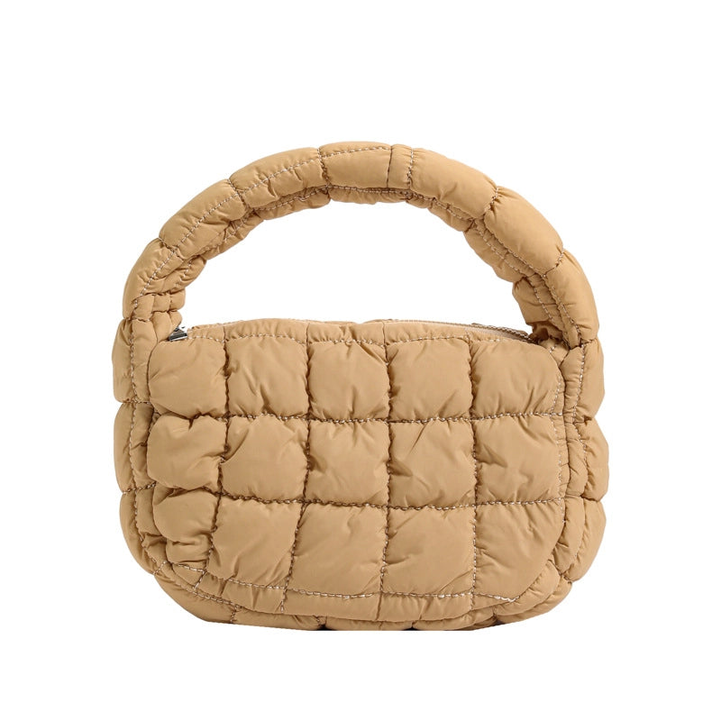 Autumn And Winter Mini Cloud Handbag Korean Style New Down Cotton-padded Underarm Bag Bubble Elastic Handbag
