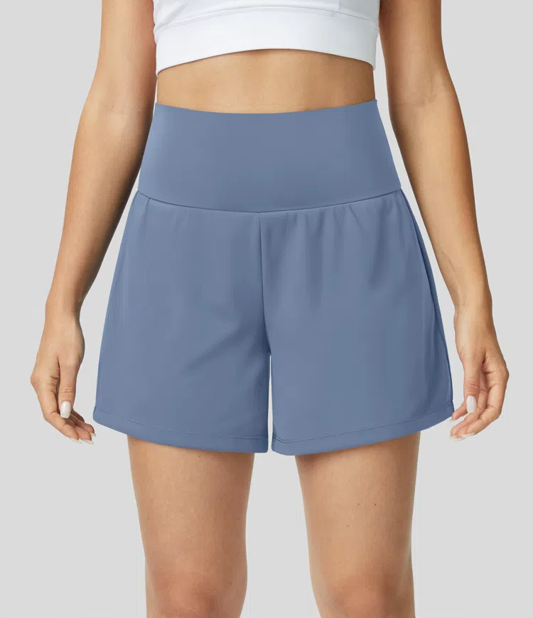 ⚡7 Packs for $24.98⚡Super High Waisted Back Pocket & Side Hidden Pocket 2-in-1 Yoga Shorts, 7/14 Color Sets