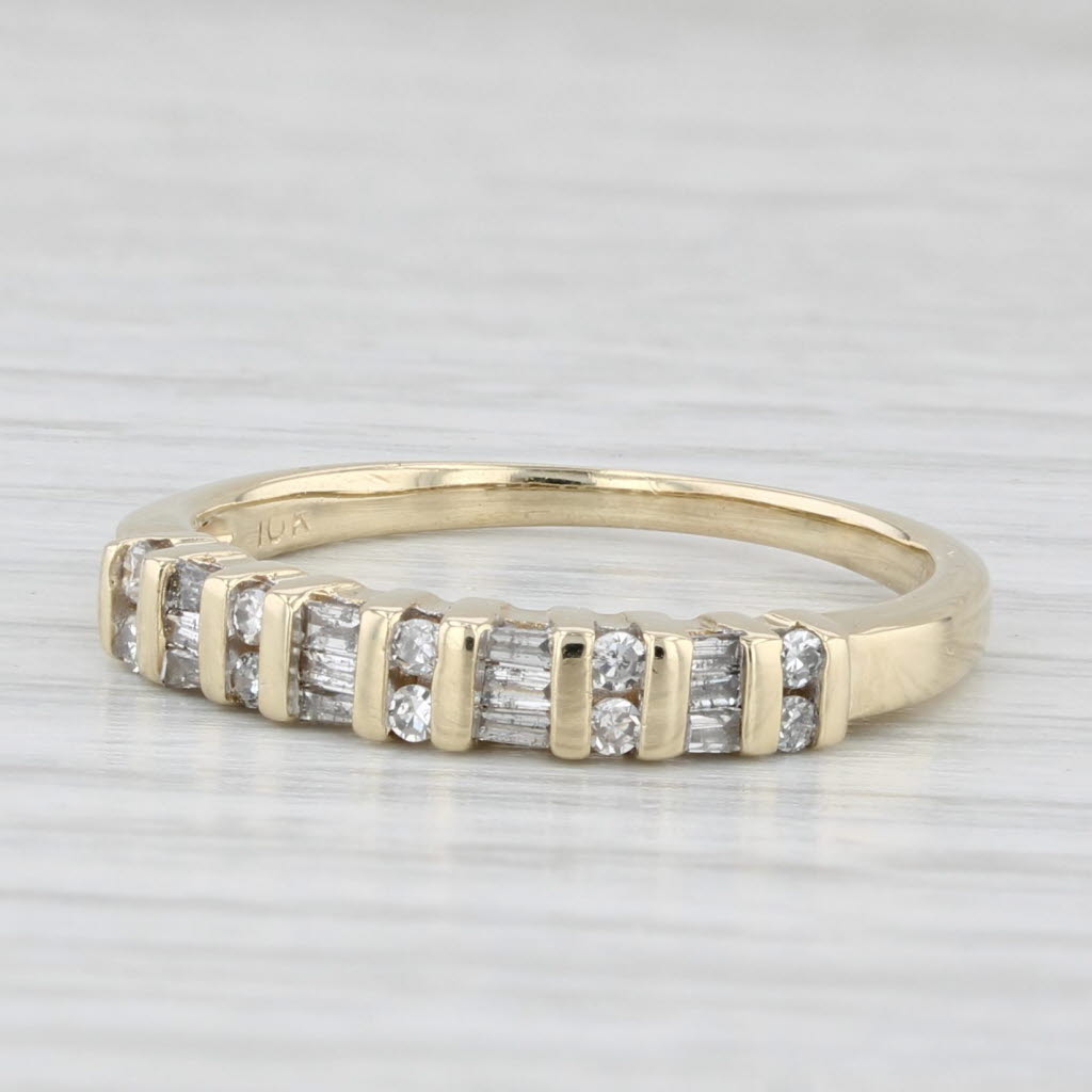 0.25ctw Diamond Stackable Ring 10k Yellow Gold Size 7 Wedding Anniversary Band