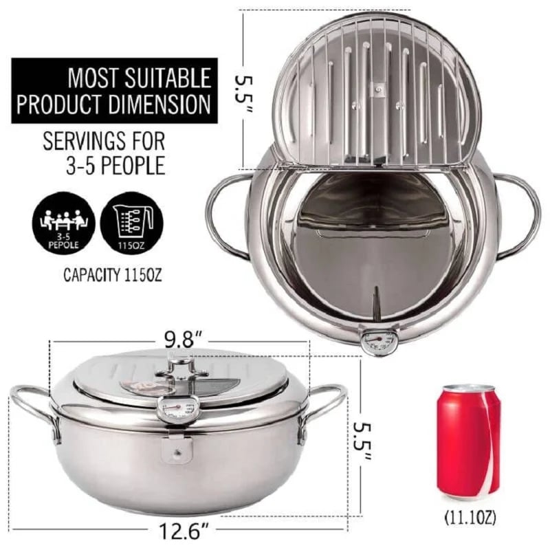 2023 Hot Sale—Stainless Steel Deep Frying Pot & Free shipping