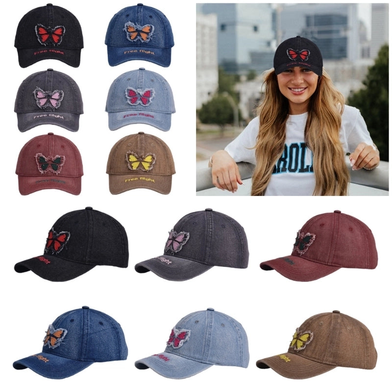 Women's Basic Modern Style Classic Style Butterfly Curved Eaves Baseball Cap