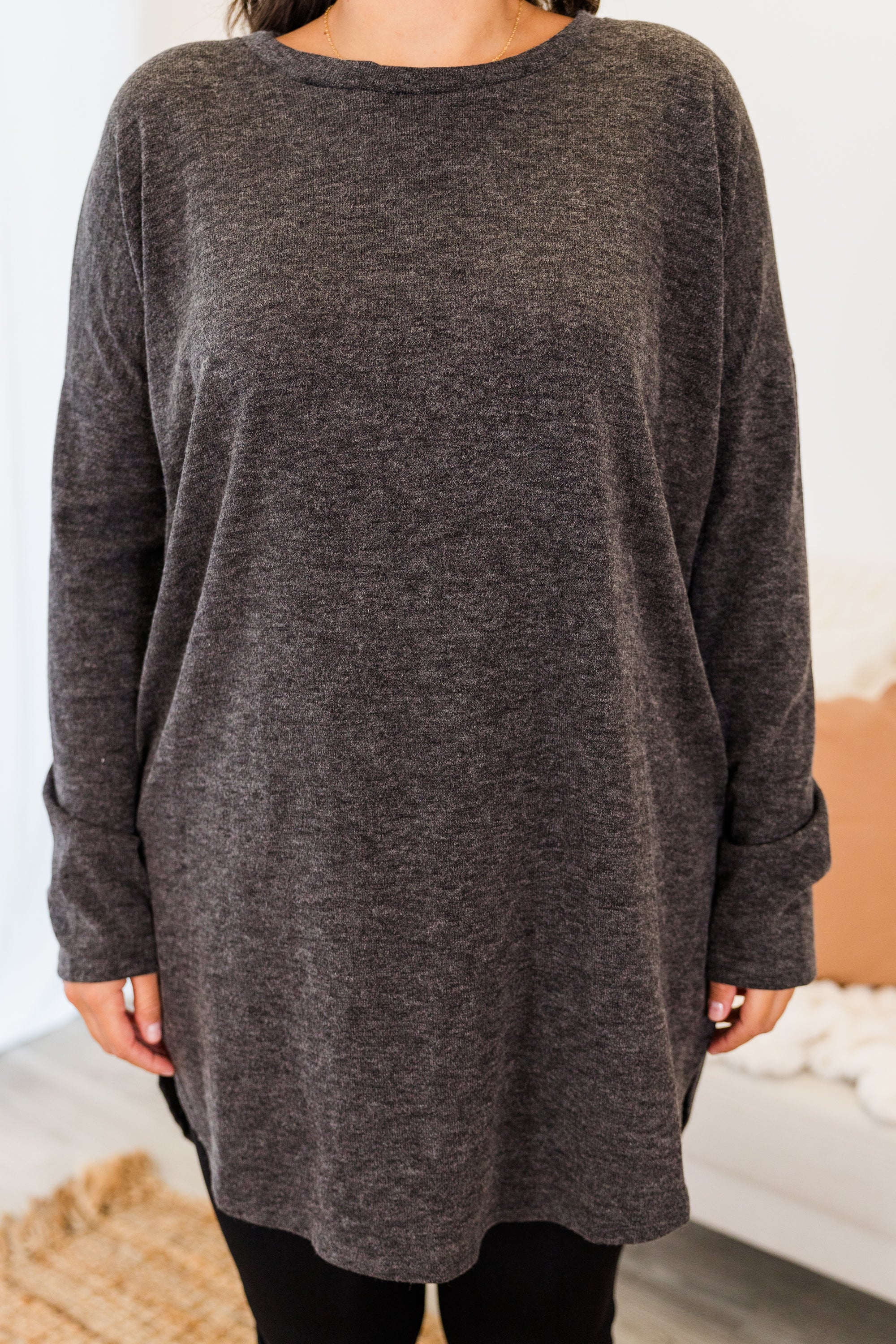 Cafe Cutie Tunic. Charcoal