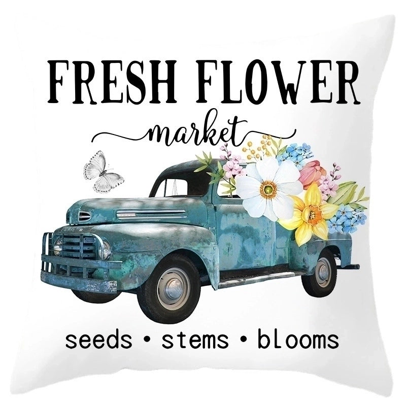 Sweet Minimalist Classic Style Letter Color Block Fibre Peach Skin Pillow Cases