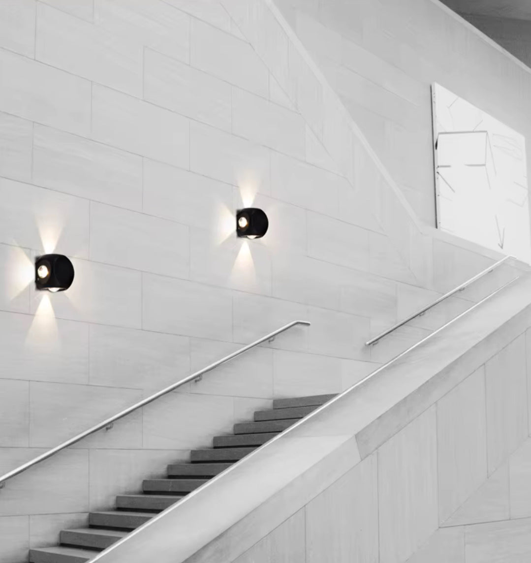 Modern Black LED Wall Light - Round Design