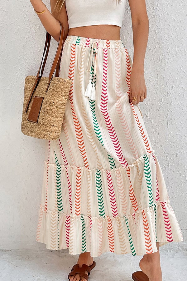 Fashion Printed Bohemian Panelled Skirt