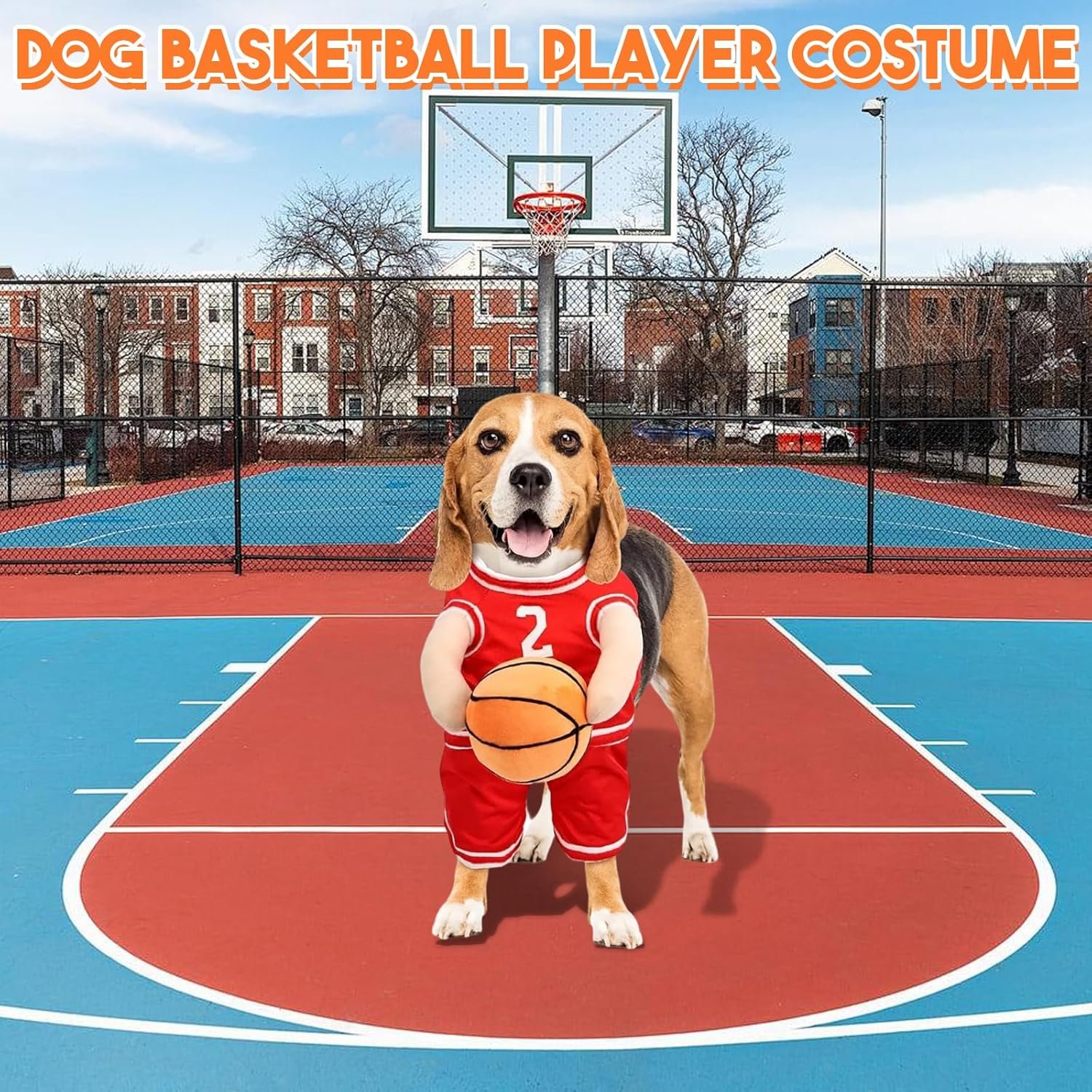 Dog Basketball Costume with Ball