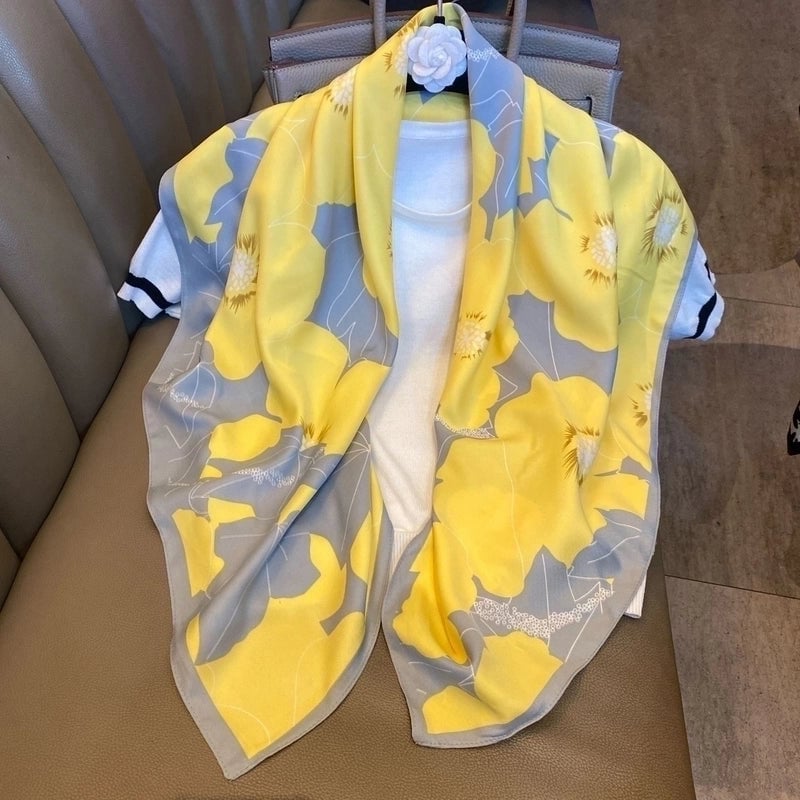 Women's Minimalist Color Block Polyester Printing Scarf