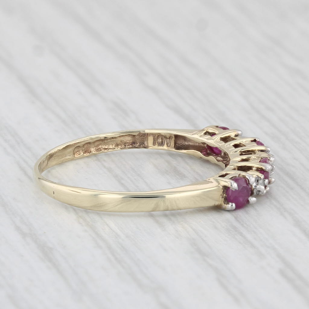 0.50ctw Ruby Diamond Ring 10k Yellow Gold Size 6.5 Stackable Bridal