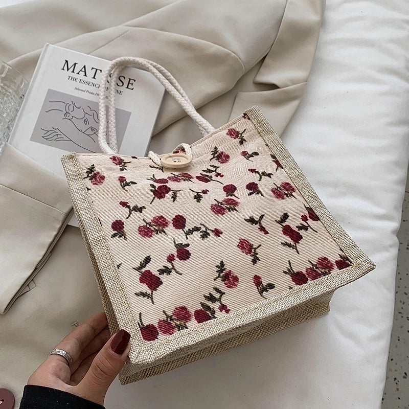 Women's All Seasons Canvas Vintage Style Handbag Square Bag