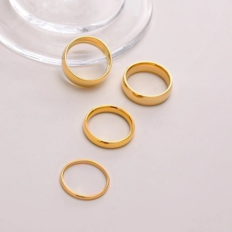 304 Stainless Steel Minimalist Plating Solid Color Rings