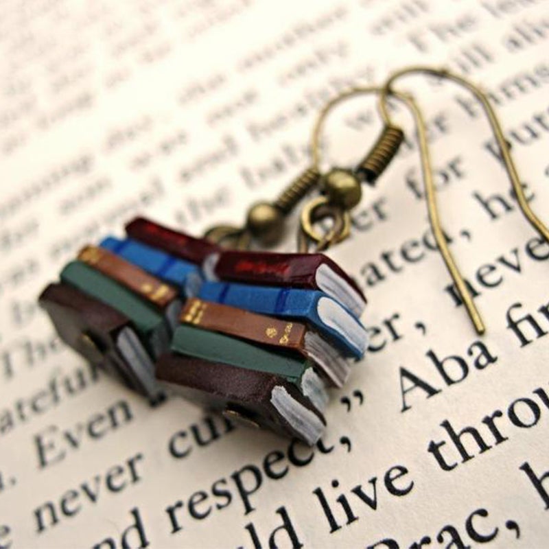 Stack of Books Earrings