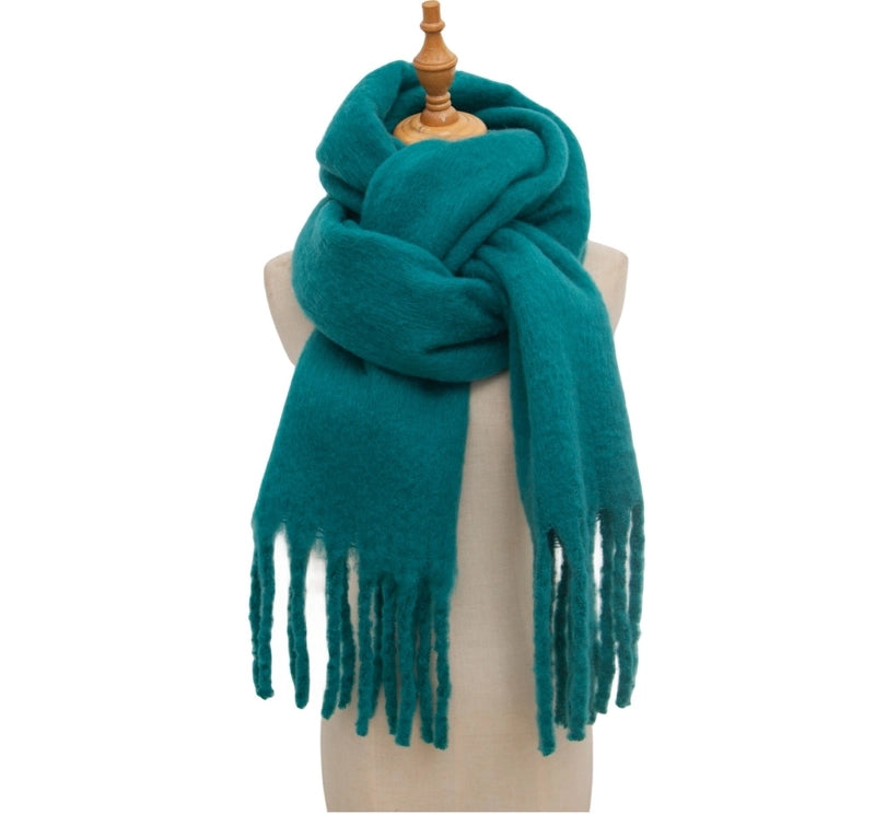 Women's Minimalist Solid Color Polyester Scarf