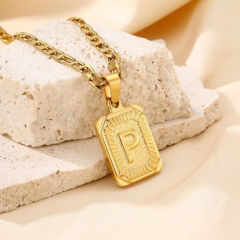 Casual Minimalist Letter 304 Stainless Steel 18K Gold Plated Pendant Necklace