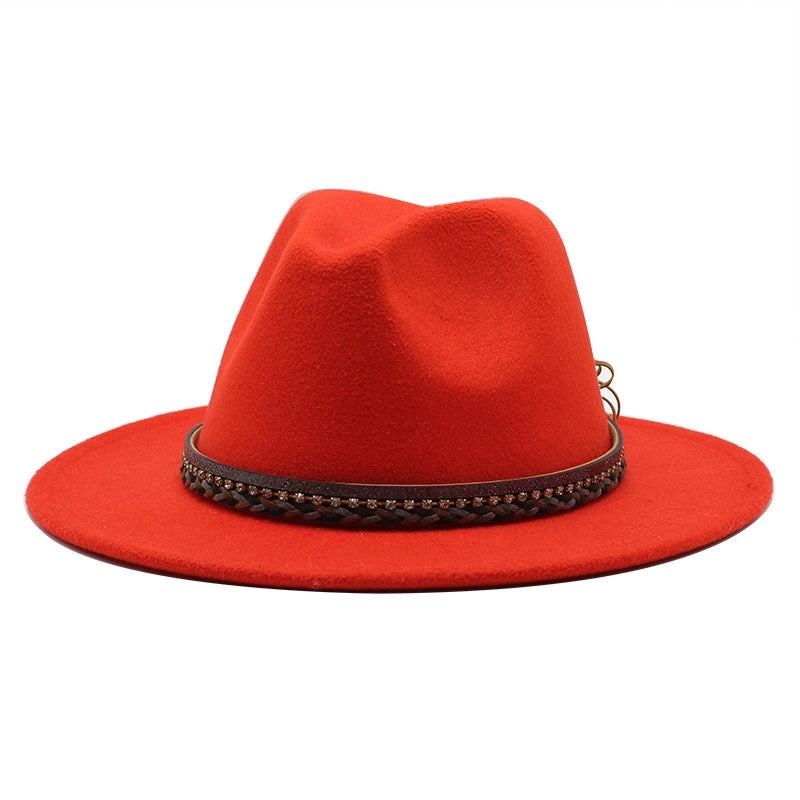 Wish Designed Minority Style Men And Women Couple Big Along Jazz Hat Wool Top Hat