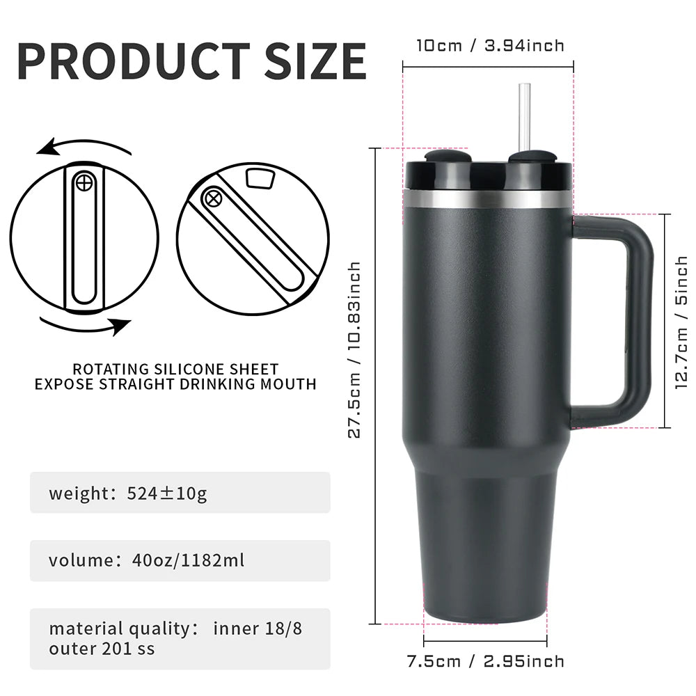 Stainless Steel Tumbler with Straw