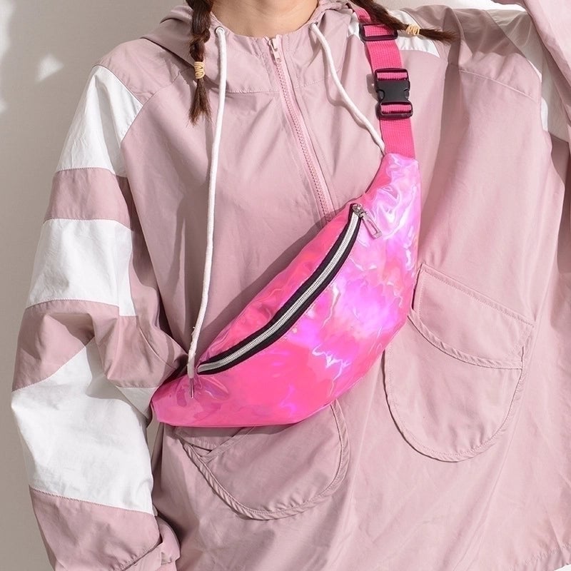Women's Streetwear Solid Color Pvc Waist Bags