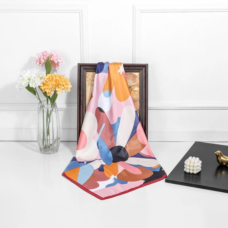 Women's Streetwear Printing Satin Silk Scarf