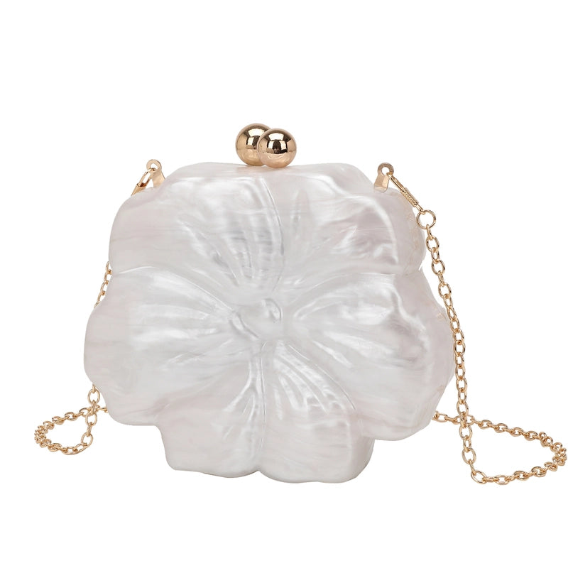 White Pink Black Arylic Solid Color Round Evening Bags
