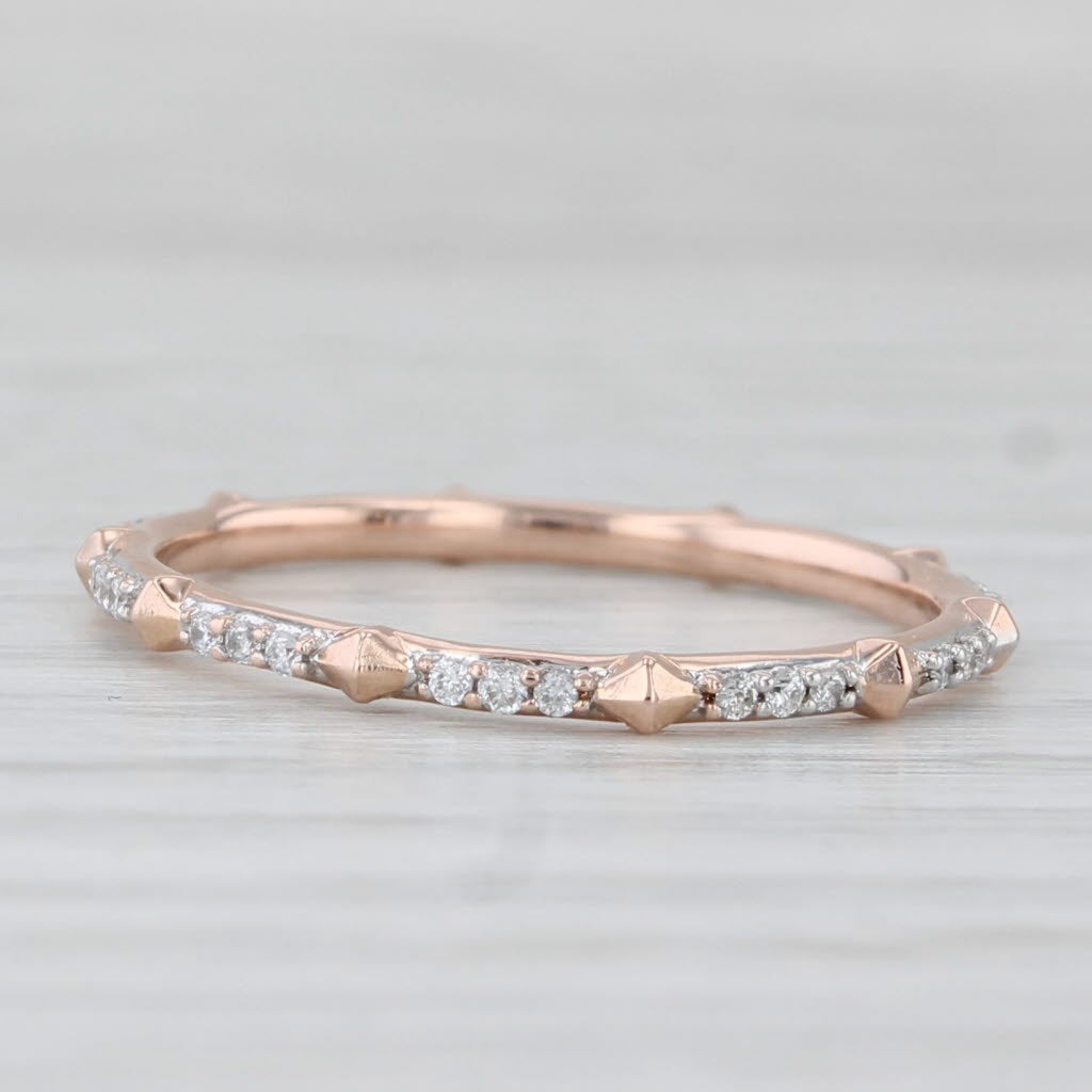 0.15ctw Diamond Wedding Ring 14k Rose Gold Stackable Eternity Band Size 7.25