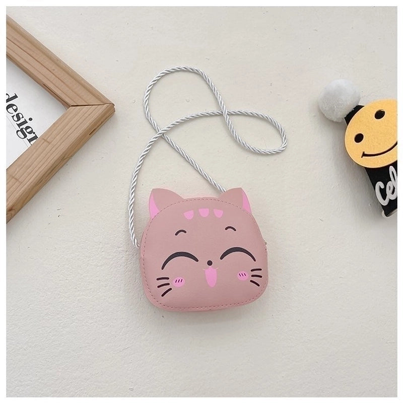 Kid's Pu Leather Animal Cute Semicircle Zipper Crossbody Bag