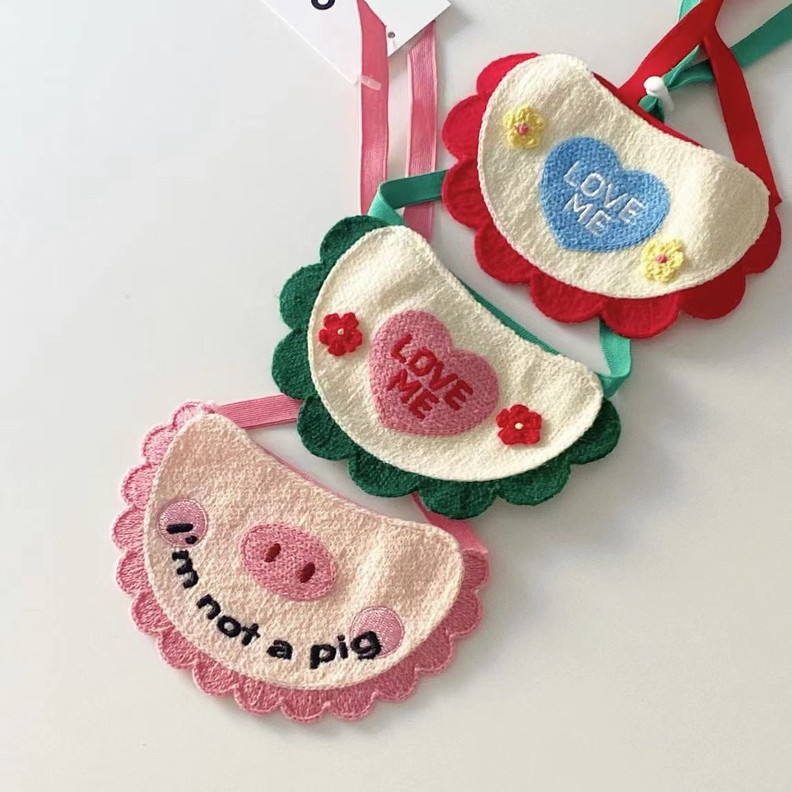 Sweet Heart Love Dog Cat Bibs