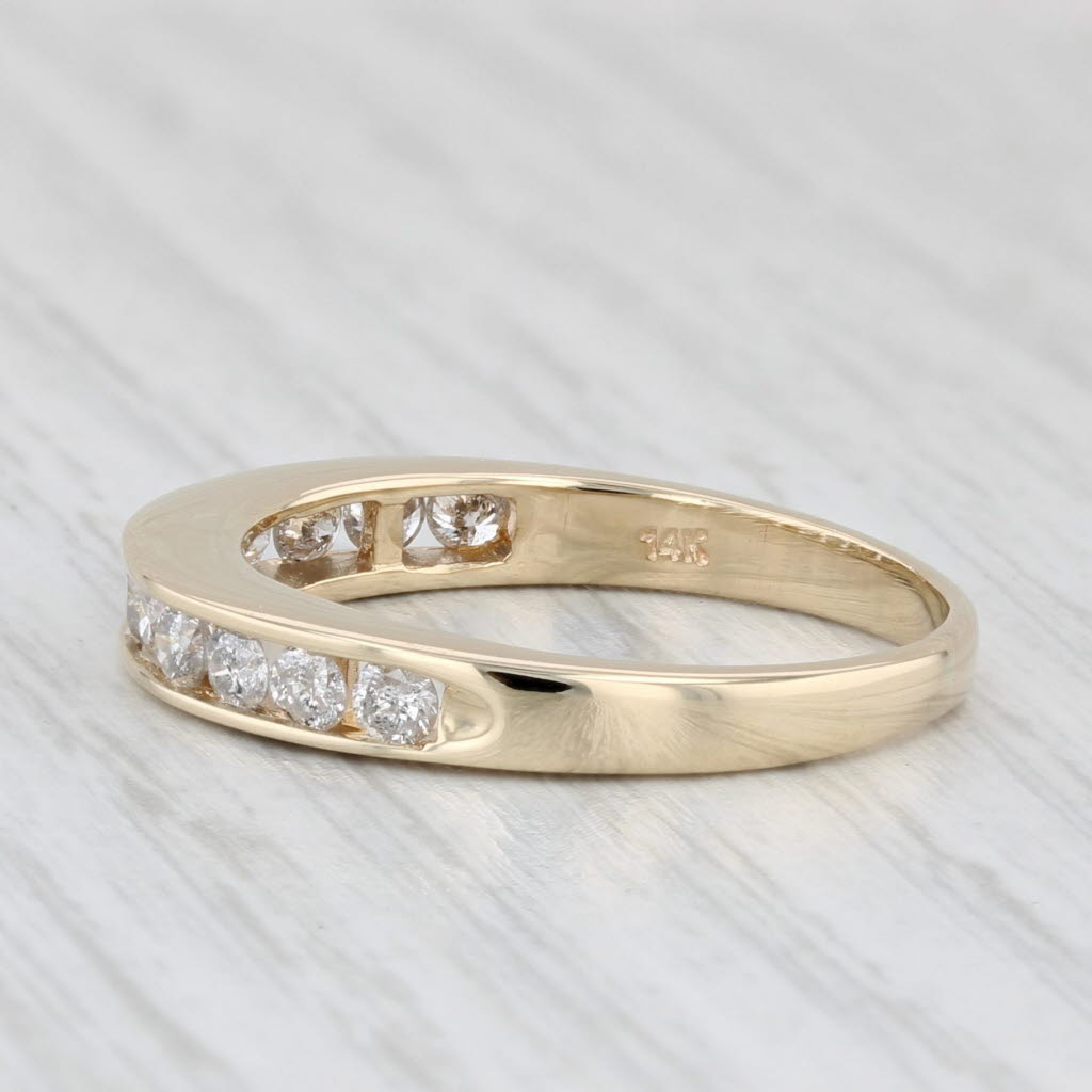 0.60ctw Diamond Wedding Band 14k Yellow Gold Size 8.5 Stackable Anniversary Ring