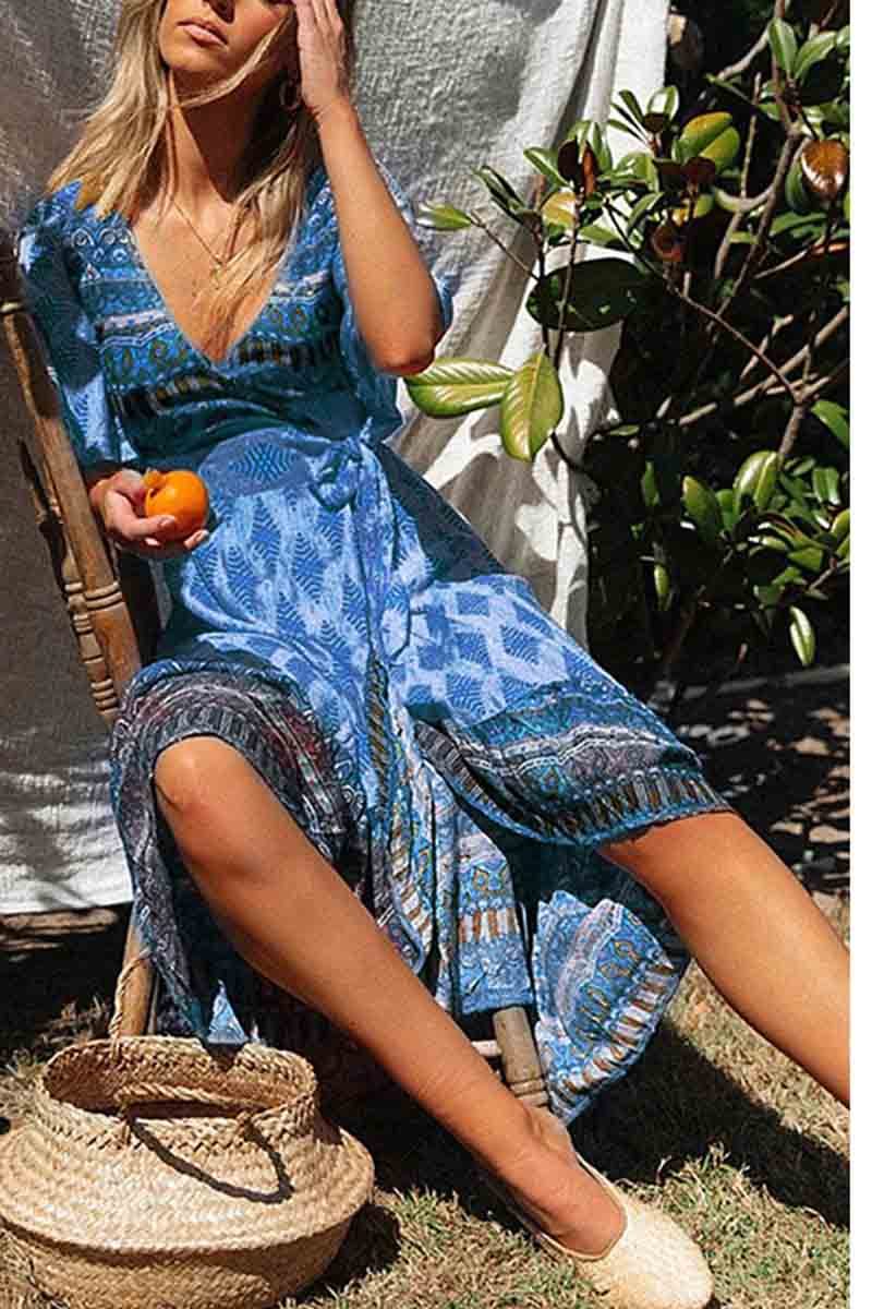 Florcoo Bohemian Printed Midi Dress(3 colors)