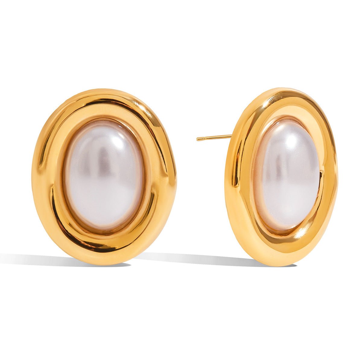 Stainless Steel Retro Pearl Earrings Female Earrings Earrings Titanium Steel