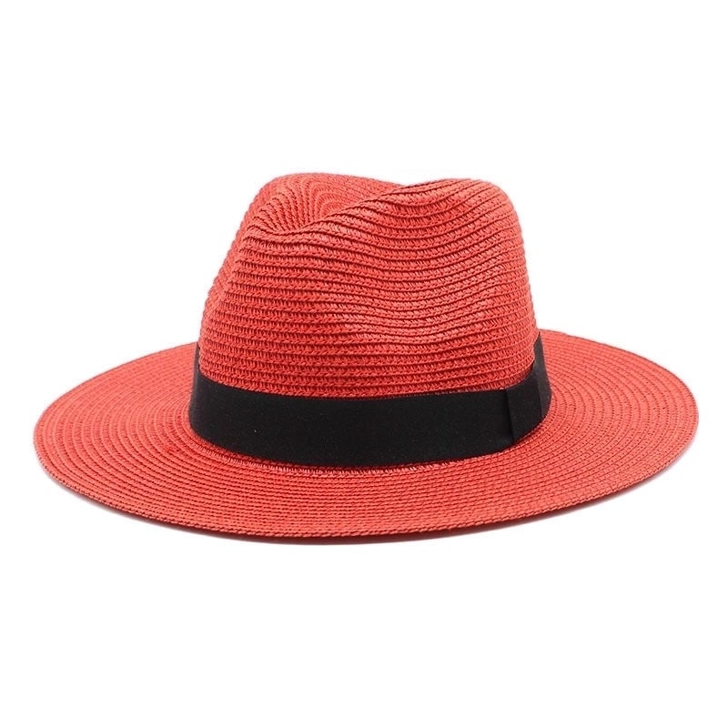 Unisex Minimalist Solid Color Flat Eaves Fedora Hat